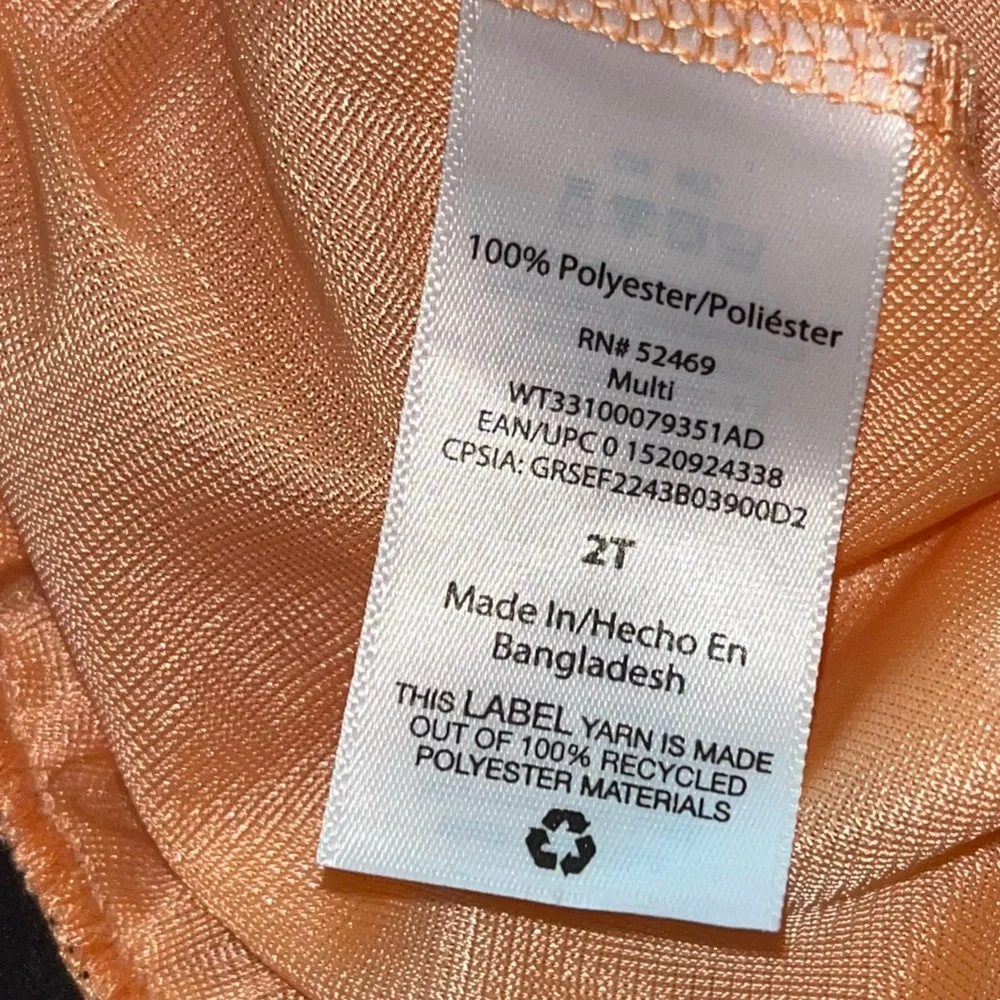 Elastic Waist Skirts with Tulle Set of 2 Orange Skirt & White Metallic Stripe 2T